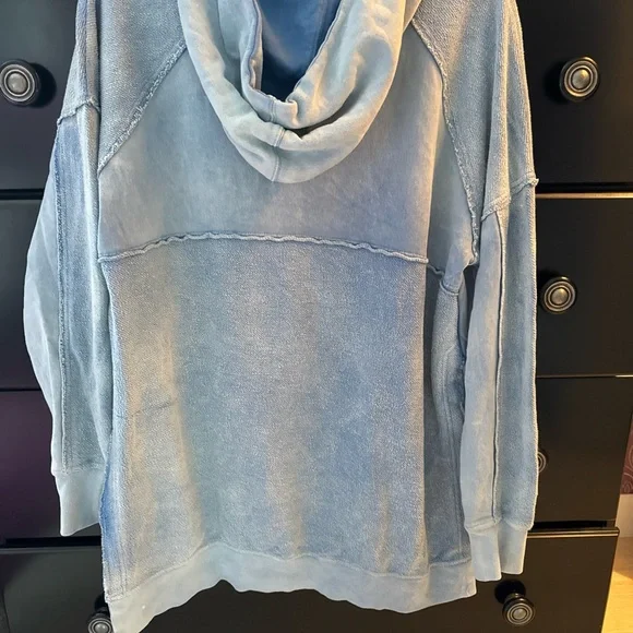 Free People Light Blue Hoodie NWOT - Picture 4 of 6